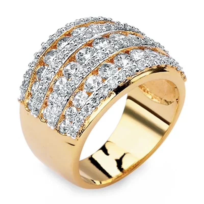 Womens 2 /2 CT. T.W. Cubic Zirconia 14K Gold Over Brass Cocktail Ring