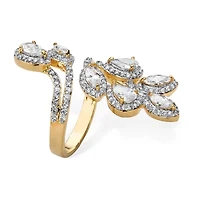 Womens 3 1/4 CT. T.W. Cubic Zirconia 14K Gold Over Brass Cocktail Ring