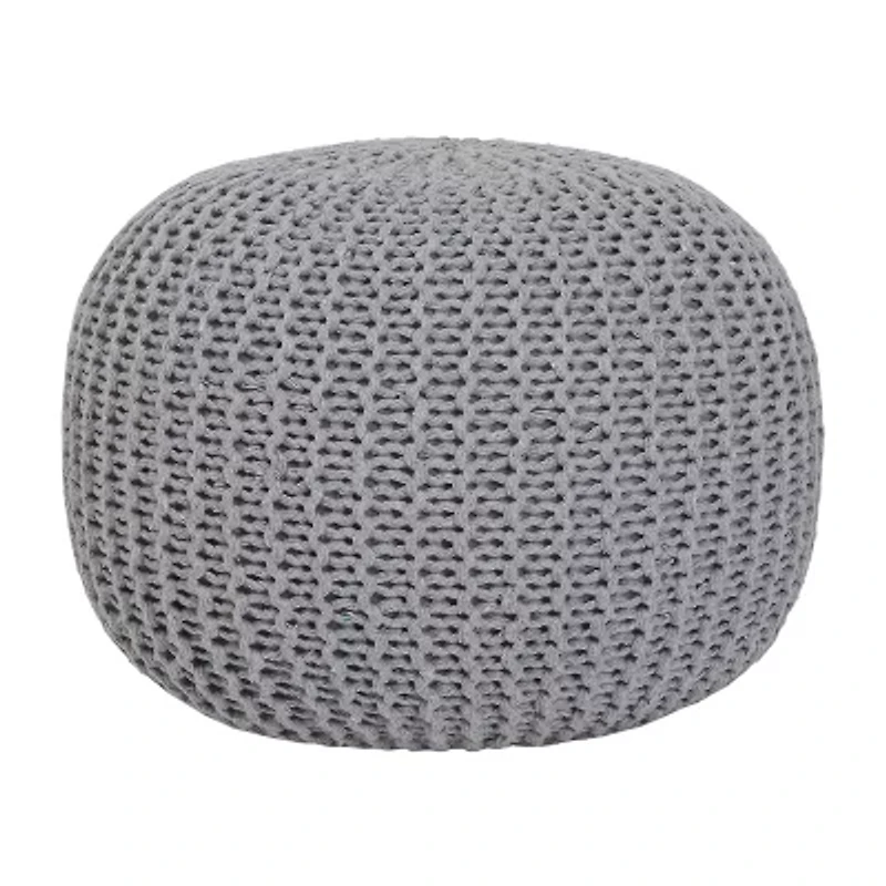 Urban Shop Round Knit Pouf Ottoman