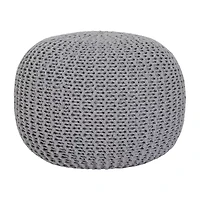 Urban Shop Round Knit Pouf Ottoman