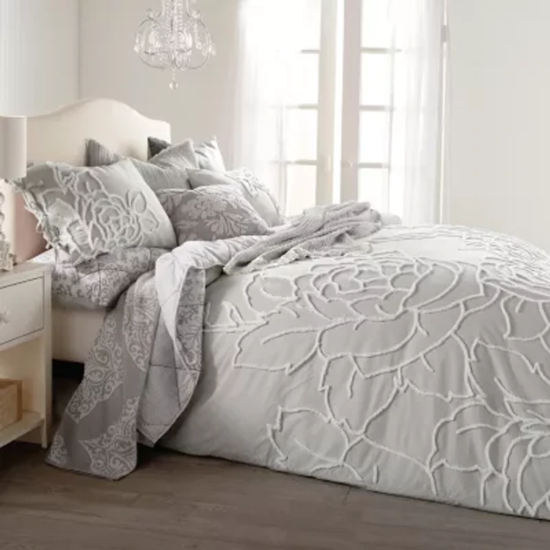 CHF Chenille Rose 3-pc. Duvet Cover Set