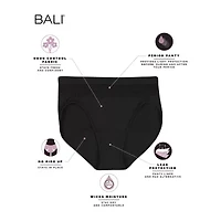 Bali Beautifully Confident With Leak Protection Womens Average + Full Figure Period + Leak Resistant High Cut Panty Dfllh1