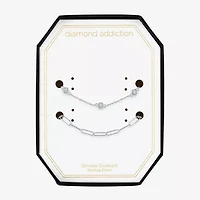 Diamond Addiction Womens 2-pc. Diamond Accent White Diamond Bracelet Set