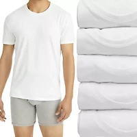 Hanes Ultimate Comfort Fit Cotton Stretch Bonus Pack Mens 5 Short Sleeve Crew Neck Moisture Wicking T-Shirt