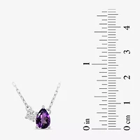 Toi Et Moi Womens Genuine Gemstone &  1/10 CT. T.W. Lab Grown Diamond 10K White Gold Pear Pendant Necklace