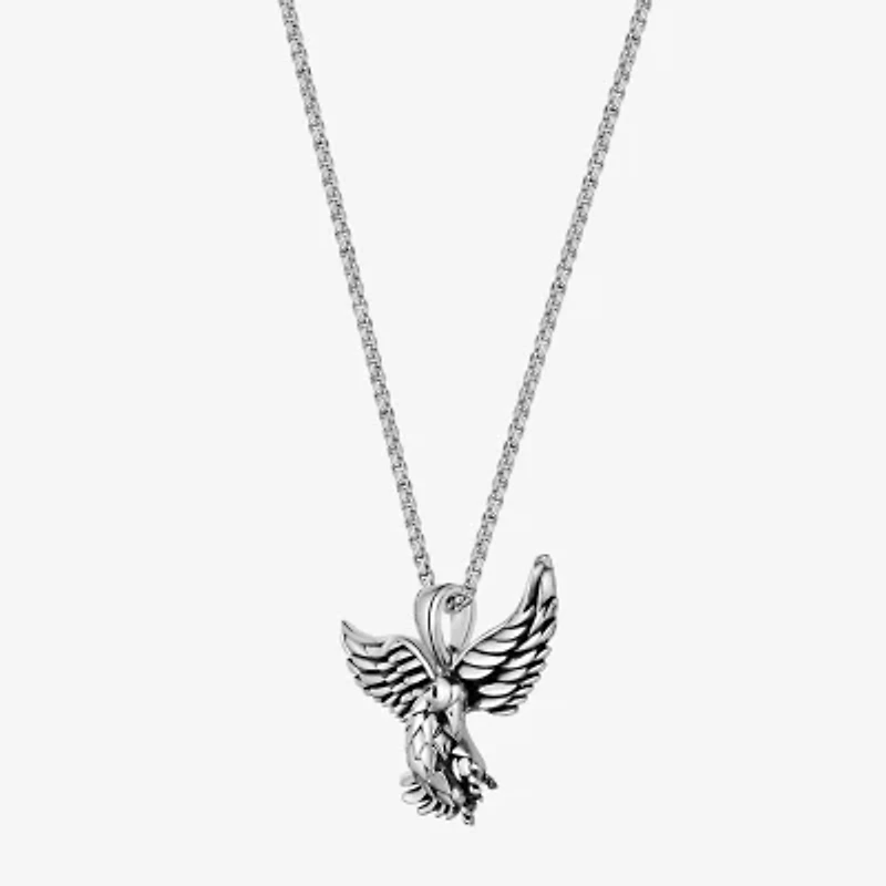 Eagle Mens Stainless Steel 24 Inch Pendant Necklace