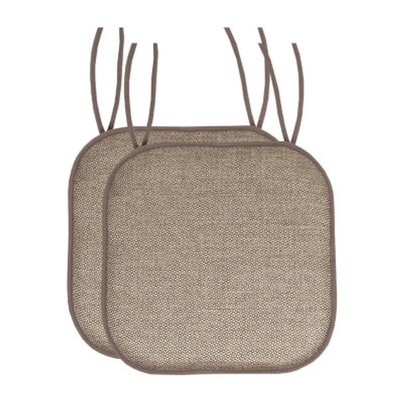 Sweet Home Collection™ Cameron Memory Foam No Slip Back 16" x Chair Pad Cushion with Ties