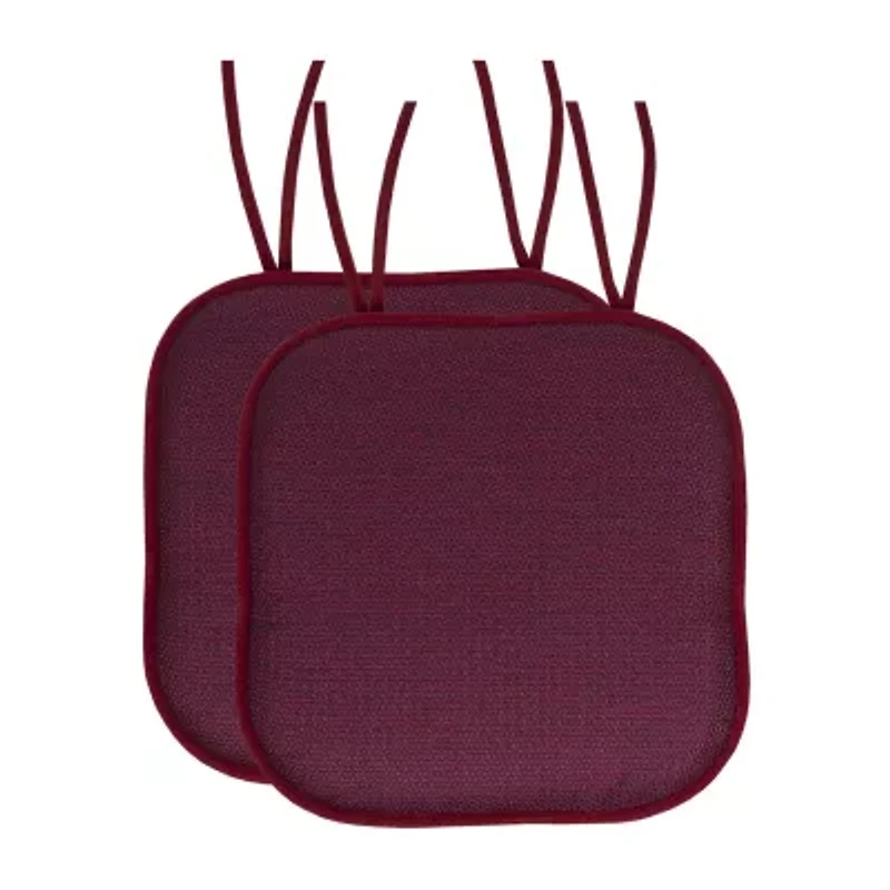 Sweet Home Collection™ Cameron Memory Foam No Slip Back 16" x Chair Pad Cushion with Ties