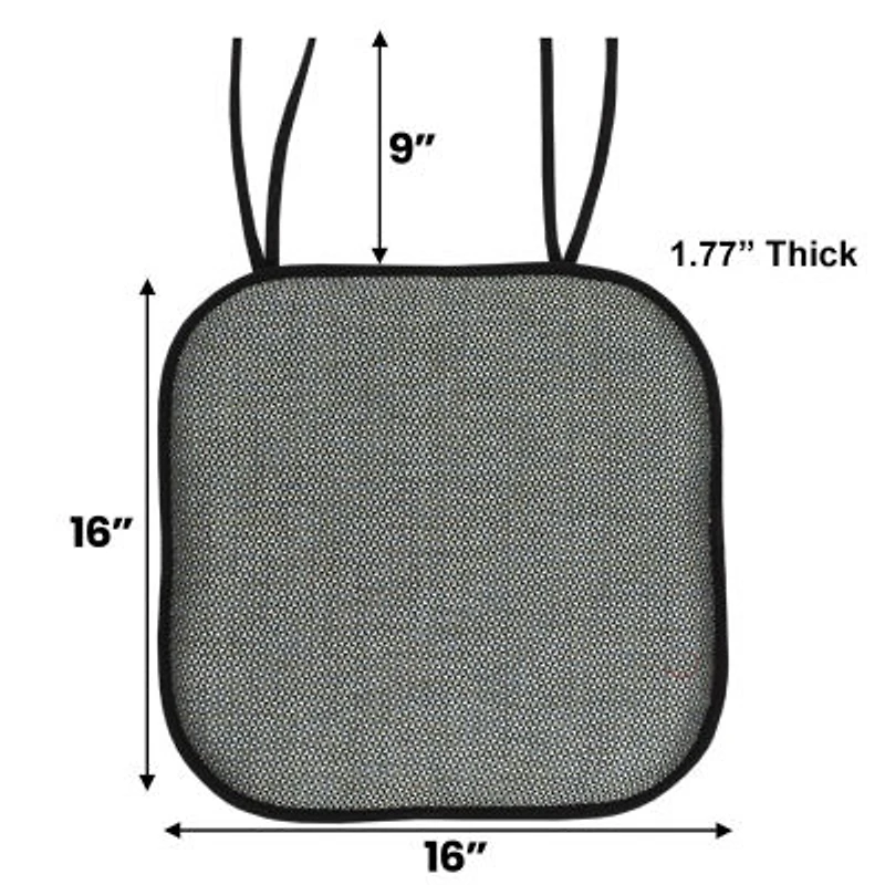 Sweet Home Collection™ Cameron Memory Foam No Slip Back 16" x Chair Pad Cushion with Ties