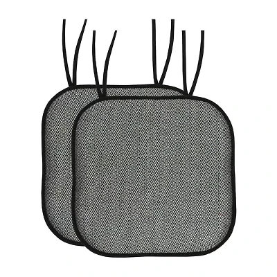 Sweet Home Collection™ Cameron Memory Foam No Slip Back 16" x Chair Pad Cushion with Ties