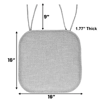 Sweet Home Collection™ Herringbone Stitch Memory Foam Non-Slip 16" x Chair Cushion Pad with Ties