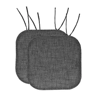 Sweet Home Collection™ Herringbone Stitch Memory Foam Non-Slip 16" x Chair Cushion Pad with Ties
