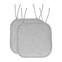 Sweet Home Collection™ Herringbone Stitch Memory Foam Non-Slip 16" x Chair Cushion Pad with Ties