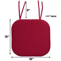 Sweet Home Collection™ Honeycomb Memory Foam Non-Slip 16" x Chair Cushion Pad with Ties