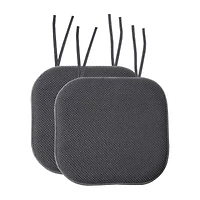 Sweet Home Collection™ Honeycomb Memory Foam Non-Slip 16" x Chair Cushion Pad with Ties