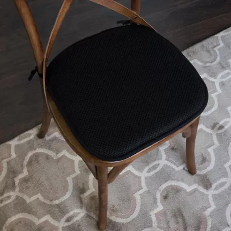 Sweet Home Collection™ Honeycomb Memory Foam Non-Slip 16" x Chair Cushion Pad with Ties