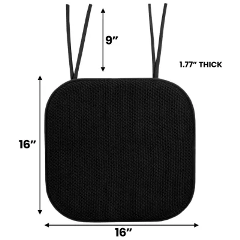 Sweet Home Collection™ Honeycomb Memory Foam Non-Slip 16" x Chair Cushion Pad with Ties