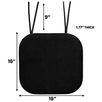 Sweet Home Collection™ Honeycomb Memory Foam Non-Slip 16" x Chair Cushion Pad with Ties
