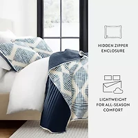 Casual Comfort Pattern Reversible Contemporary Lightweight 3 Pc. Quilt Set
