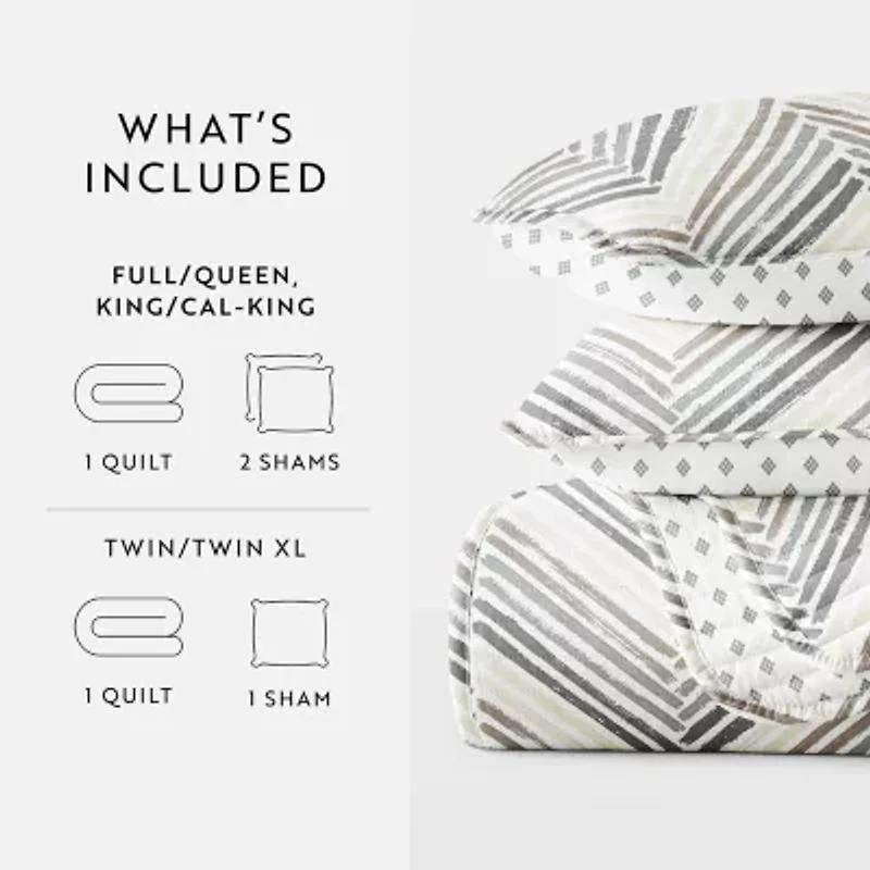 Casual Comfort Chevron Reversible Quilt Set