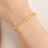 Womens Genuine Orange Citrine 18K Gold Over Silver Tennis Bracelet