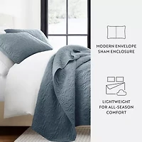 Casual Comfort Floral Stitch Quilt Set
