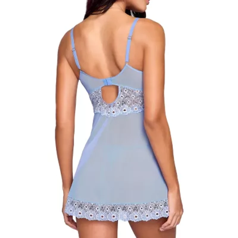 Ilusion Two Tone Lace Babydoll set with Matching Thong- 71006
