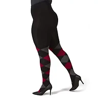 MeMoi Womens Textured Argyle Sweater 1 Pair Tights