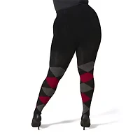 MeMoi Womens Textured Argyle Sweater 1 Pair Tights