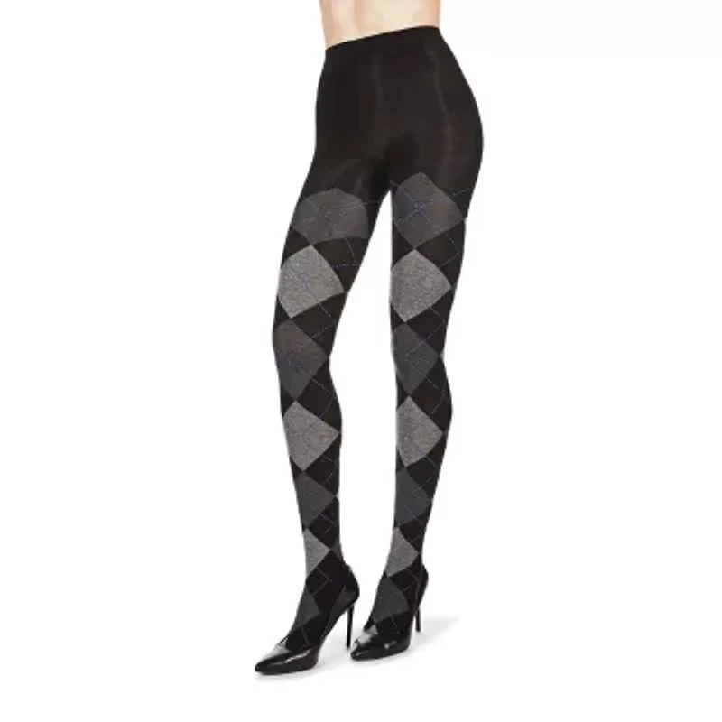 MeMoi Womens Textured Argyle Sweater 1 Pair Tights