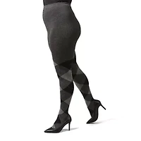 MeMoi Womens Textured Argyle Sweater 1 Pair Tights