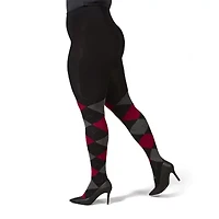 MeMoi Womens Textured Argyle Sweater 1 Pair Plus Tights