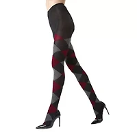 MeMoi Womens Textured Argyle Sweater 1 Pair Plus Tights