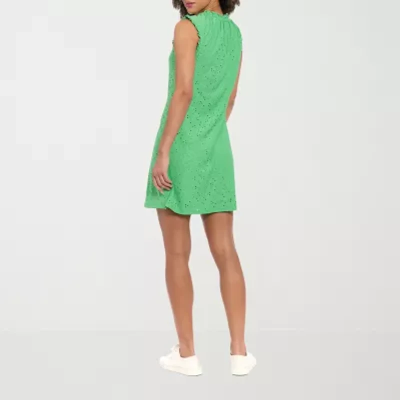 London Times Womens Sleeveless Shift Dress