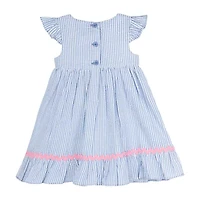 Rare Editions Baby Girls Short Sleeve Flutter Sleeve Fit + Flare Dress