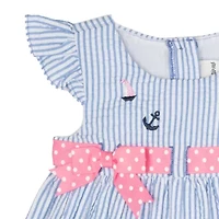 Rare Editions Baby Girls Short Sleeve Flutter Sleeve Fit + Flare Dress