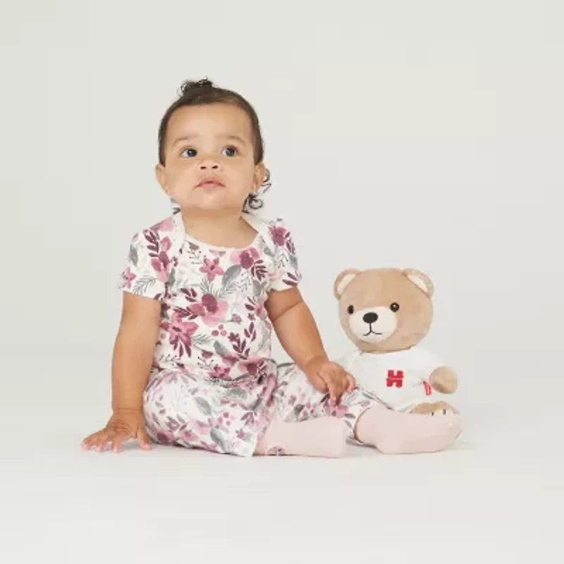 Huggies Baby Girls Crew Neck Short Sleeve 3-pc. Bodysuit