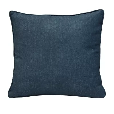 Outdoor Dècor 18 X 18 In Solid Olefin Textured Blue Square Throw Pillow