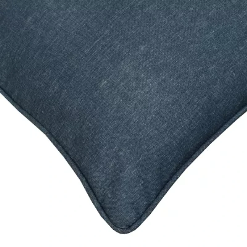 Outdoor Dècor 18 X 18 In Solid Olefin Textured Blue Square Throw Pillow