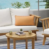 Outdoor Dècor 14 X 26 In Solid Olefin Textured Lumbar Mustard Rectangular Throw Pillow
