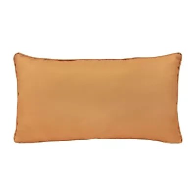 Outdoor Dècor 14 X 26 In Solid Olefin Textured Lumbar Mustard Rectangular Throw Pillow