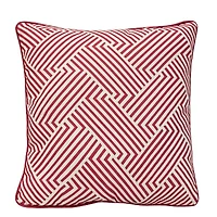 Outdoor Decor 18 X 18 In Printed Red Square Throw Pillow