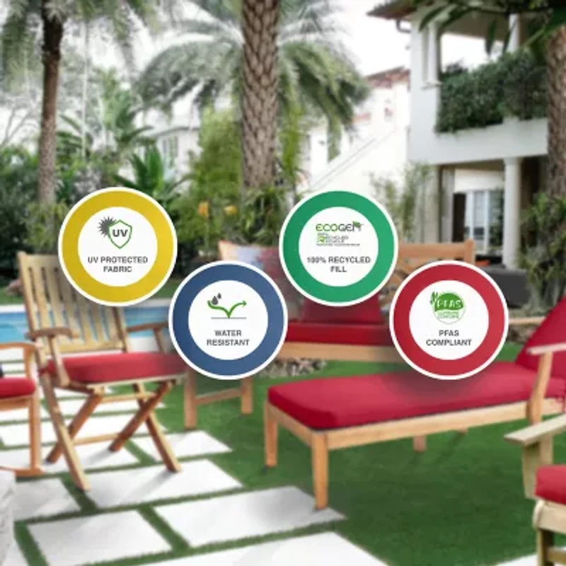 Outdoor Decor 18 X 18 In Printed Red Square Throw Pillow