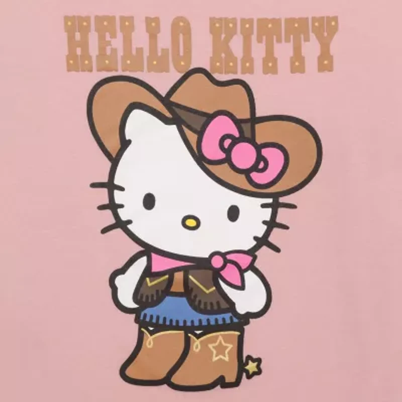 Little & Big Kid Girls Crew Neck Short Sleeve Regular Fit Hello Kitty Graphic T-Shirt