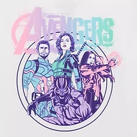 Little & Big Kid Girls Crew Neck Short Sleeve Regular Fit Avengers Graphic T-Shirt