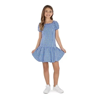 Speechless Big Kid Girls Short Sleeve Drop Waist Dress