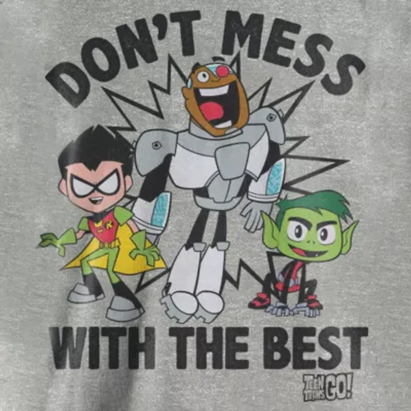 Teen Titans Little & Big Kid Boys Crew Neck Short Sleeve Loose Fit Graphic T-Shirt