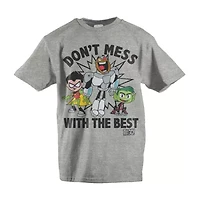 Teen Titans Little & Big Kid Boys Crew Neck Short Sleeve Loose Fit Graphic T-Shirt