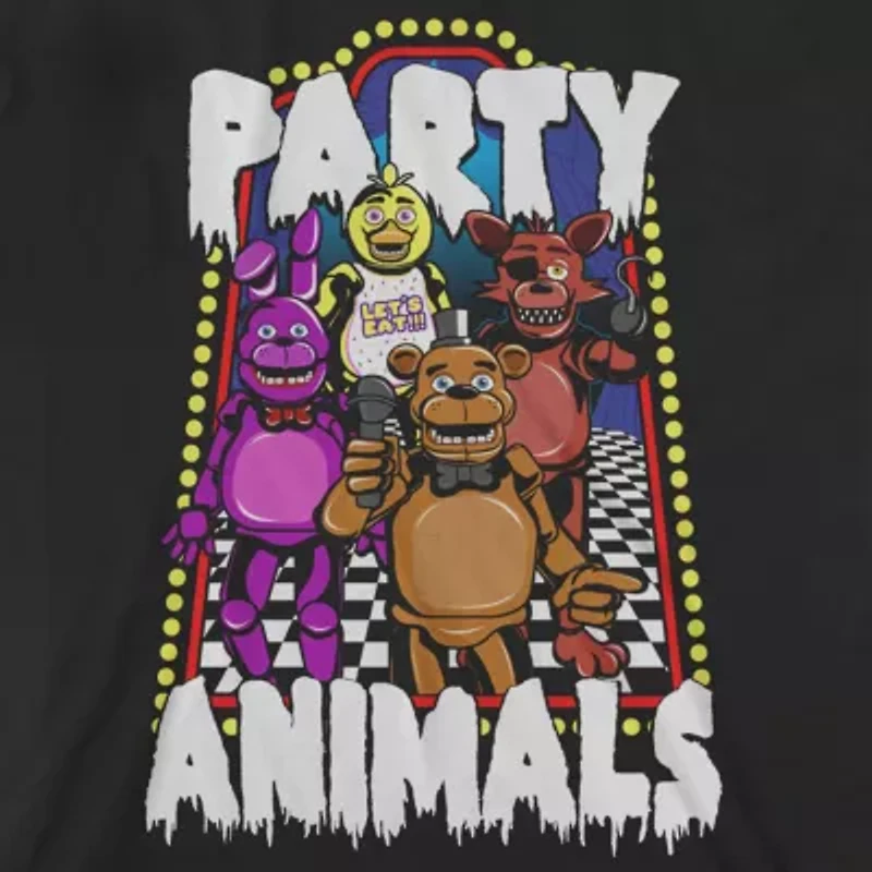 Little & Big Kid Boys Crew Neck Short Sleeve Loose Fit Five Nights at Freddys Graphic T-Shirt