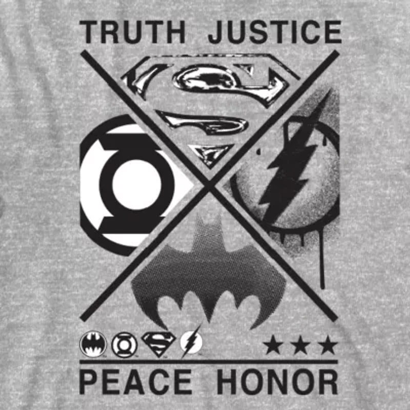Little & Big Kid Boys Crew Neck Short Sleeve Loose Fit Justice League Graphic T-Shirt